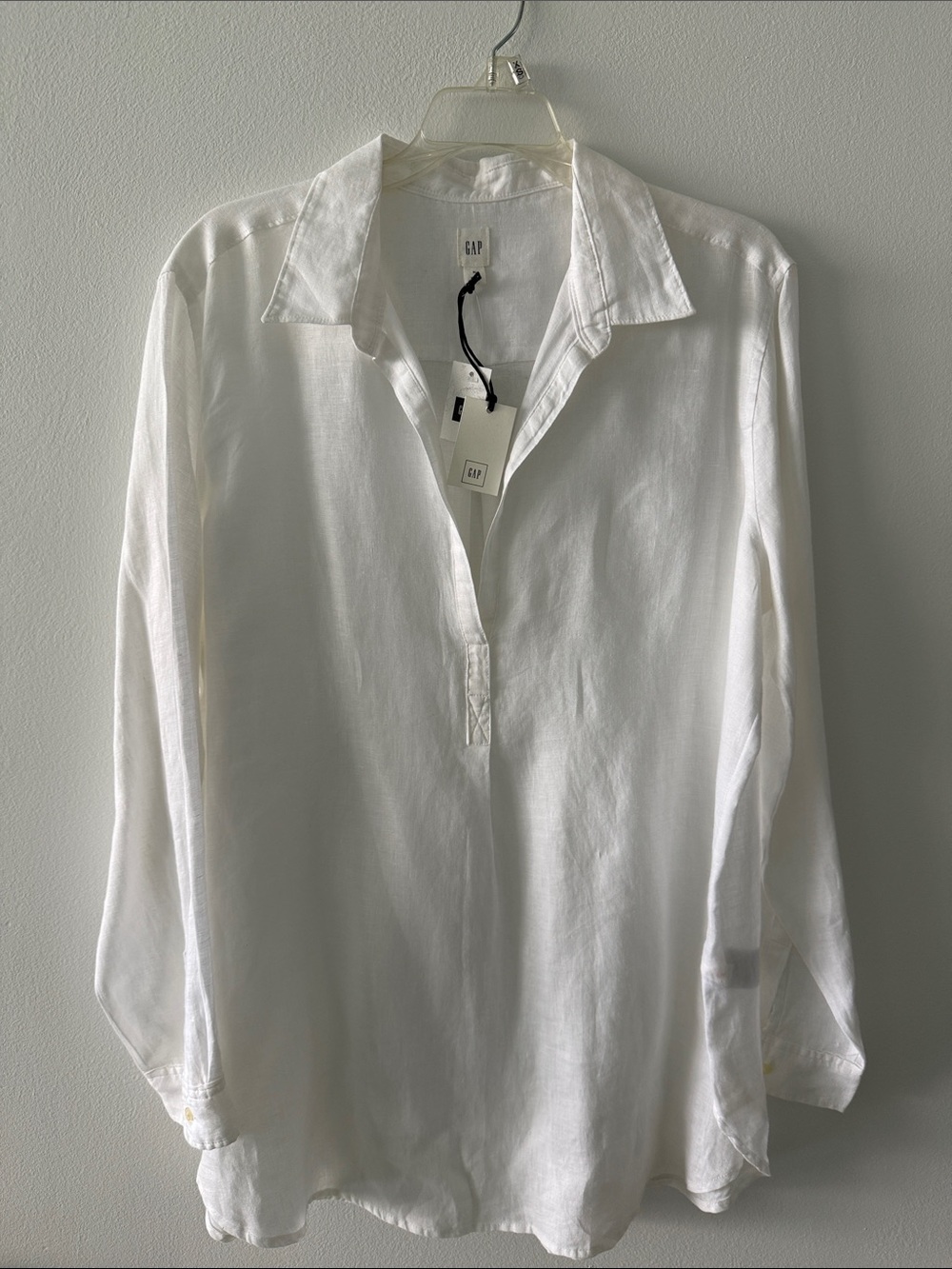 GAP White Long-Sleeve Tunic Shirt